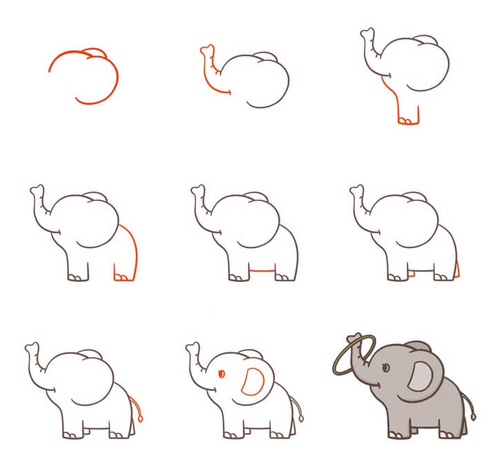 Elephant idea (60) Drawing Ideas