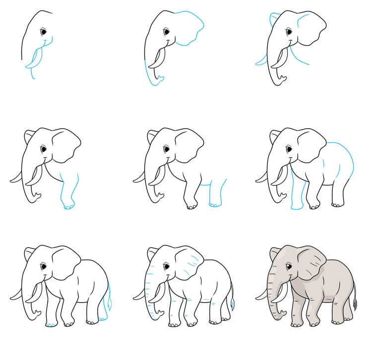 Elephant idea (62) Drawing Ideas