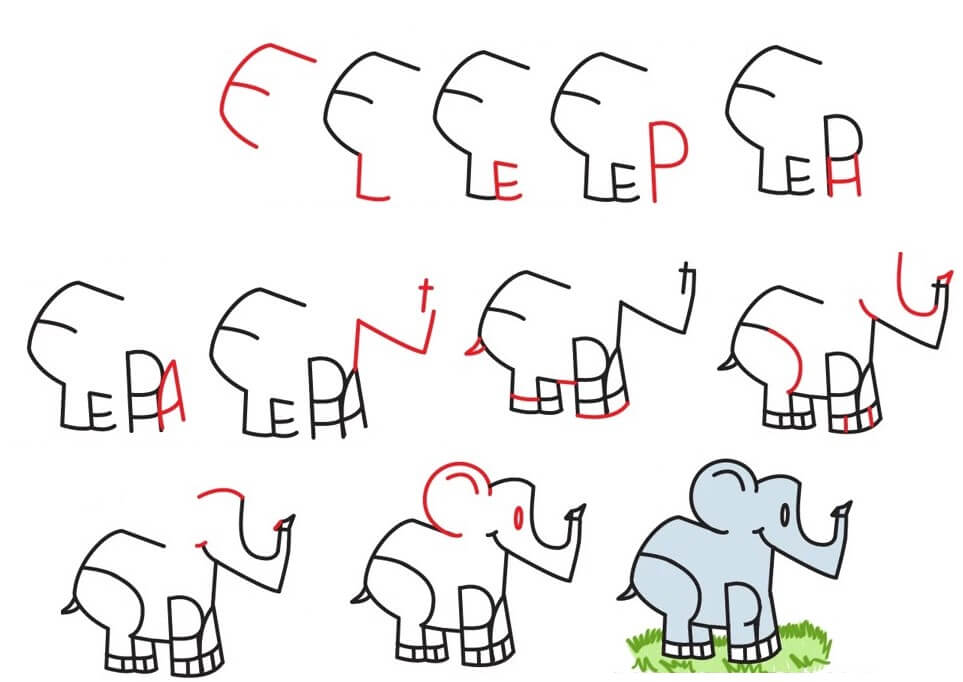 Elephant idea (65) Drawing Ideas