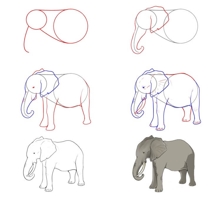 Elephant idea (66) Drawing Ideas