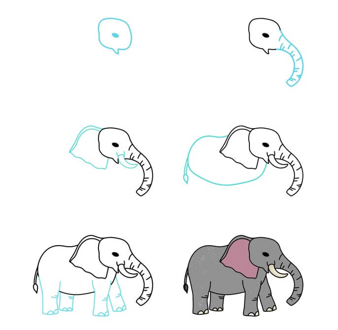 Elephant idea (67) Drawing Ideas