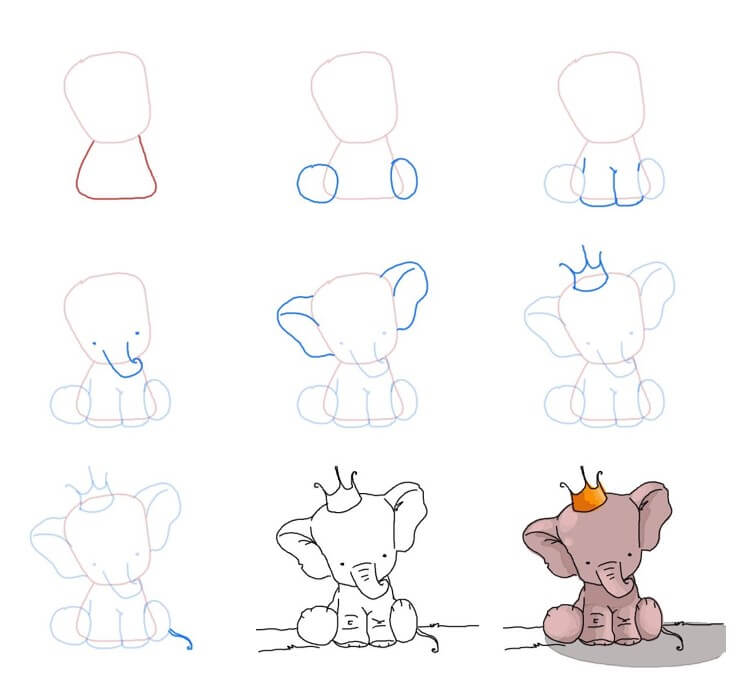 Elephant idea (76) Drawing Ideas