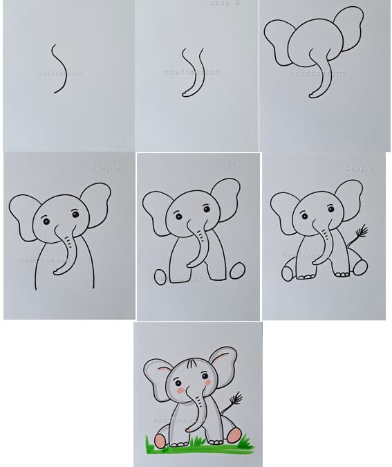 How to draw Elephant idea 78