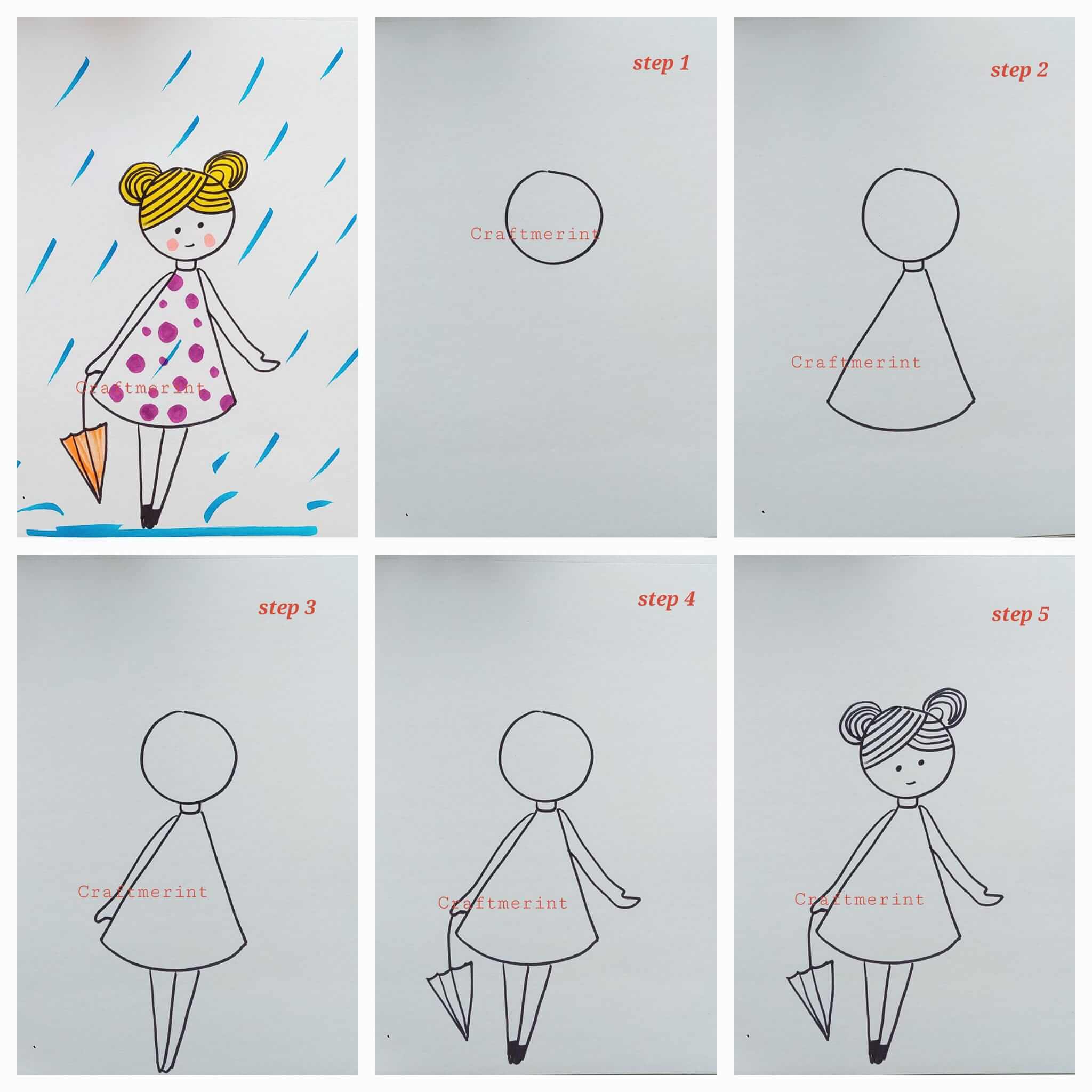 How to draw Girl ideas (33) step by step - Drawing Photos