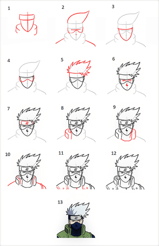 How To Draw Kakashi Hatake - Step By Step for beginners