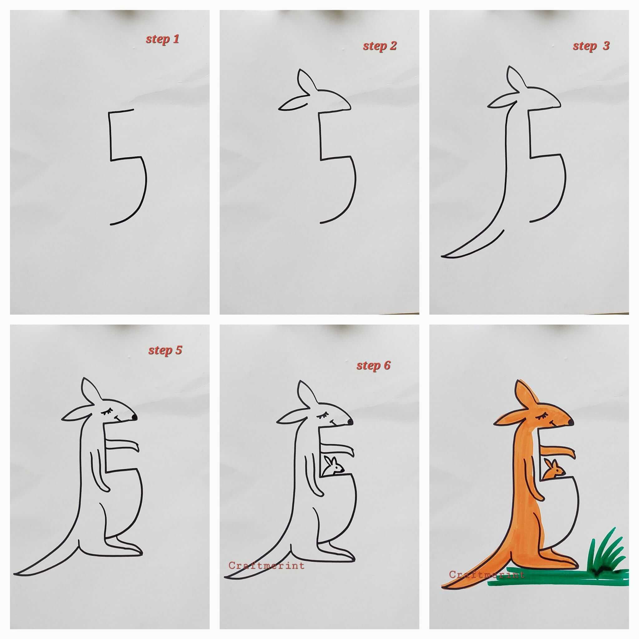 How to draw Kangaroo idea 15