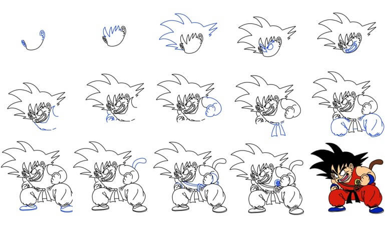 How to draw Monkey tail goku