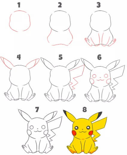 Pikachu smile Drawing Ideas