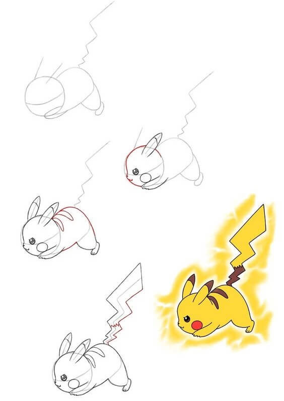 Pikachu fight Drawing Ideas