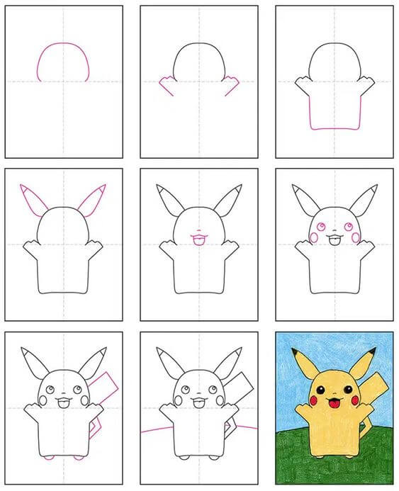 Pikachu paint Drawing Ideas