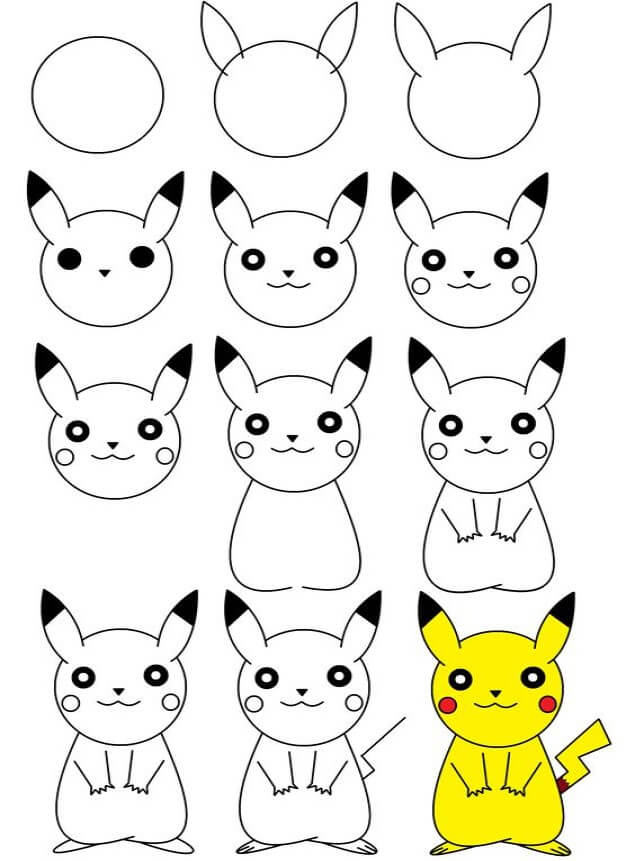 Pikachu smile 3 Drawing Ideas