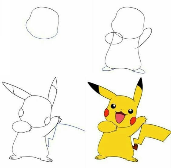 Pikachu vivacious Drawing Ideas