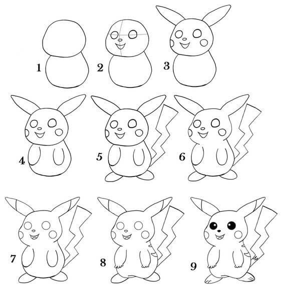 Pikachu smile 4 Drawing Ideas