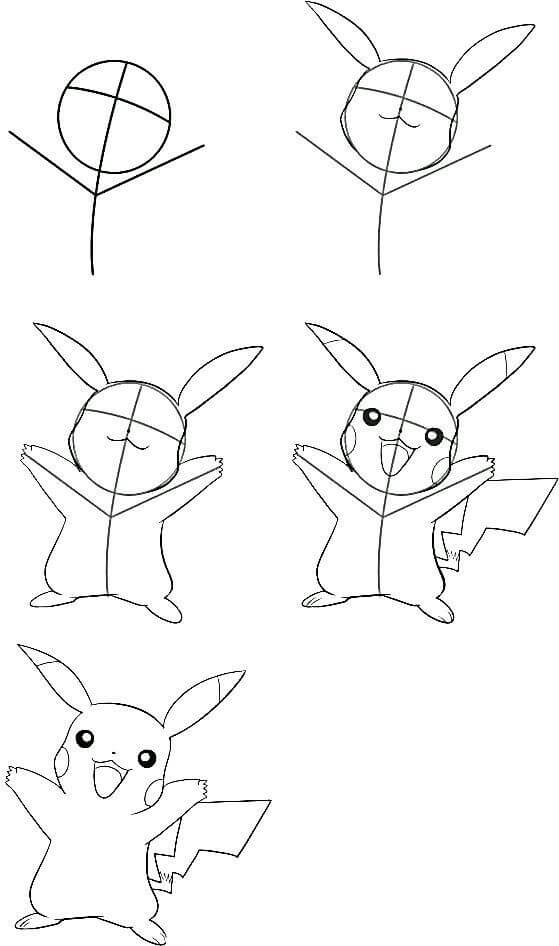 Pikachu happy Drawing Ideas