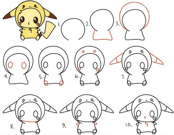 Pikachu cosplay Drawing Ideas