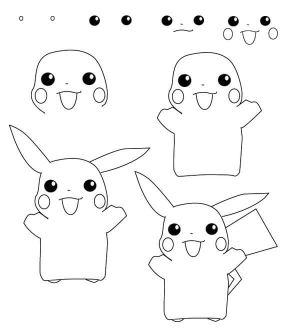 Pikachu open arms Drawing Ideas