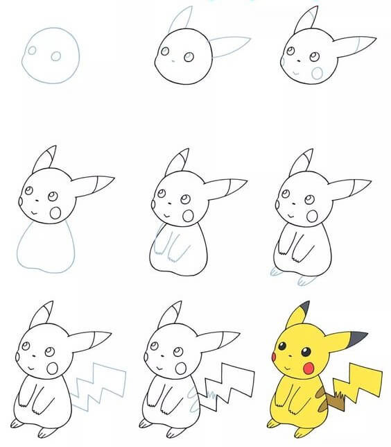 Pikachu surprise Drawing Ideas