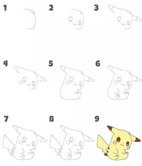 Pikachu tilt your head Drawing Ideas