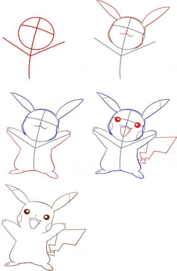 Pikachu laugh Drawing Ideas