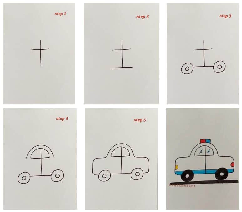 How to draw Police car idea 10