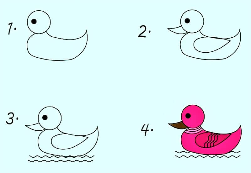 Very Simple and Easy Duck Drawing Ideas