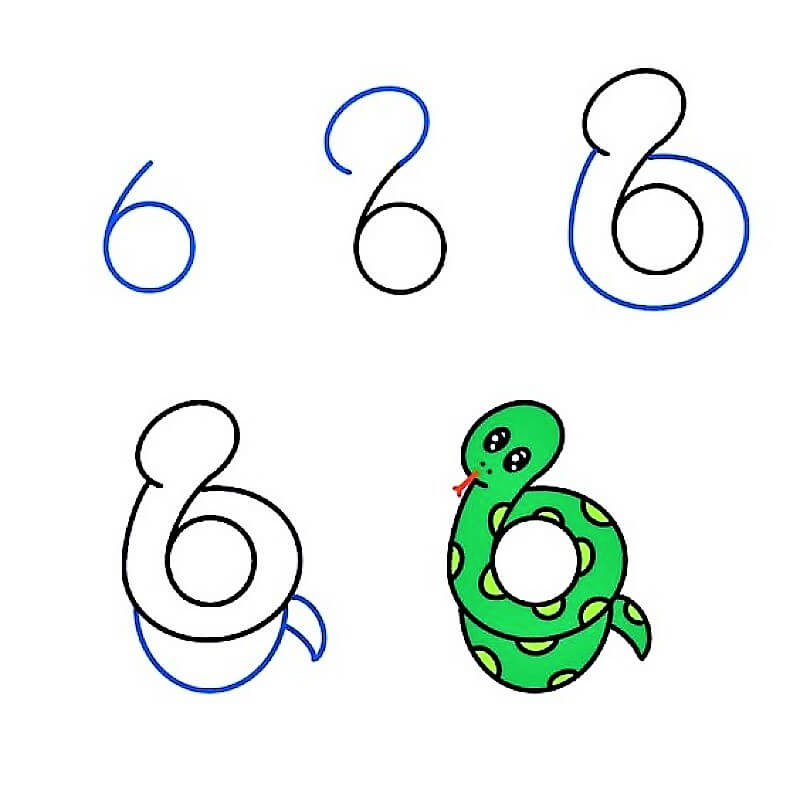 A Green Snake Drawing Ideas