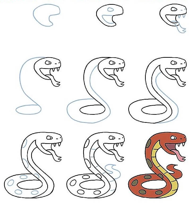 How to draw A Poison Snake
