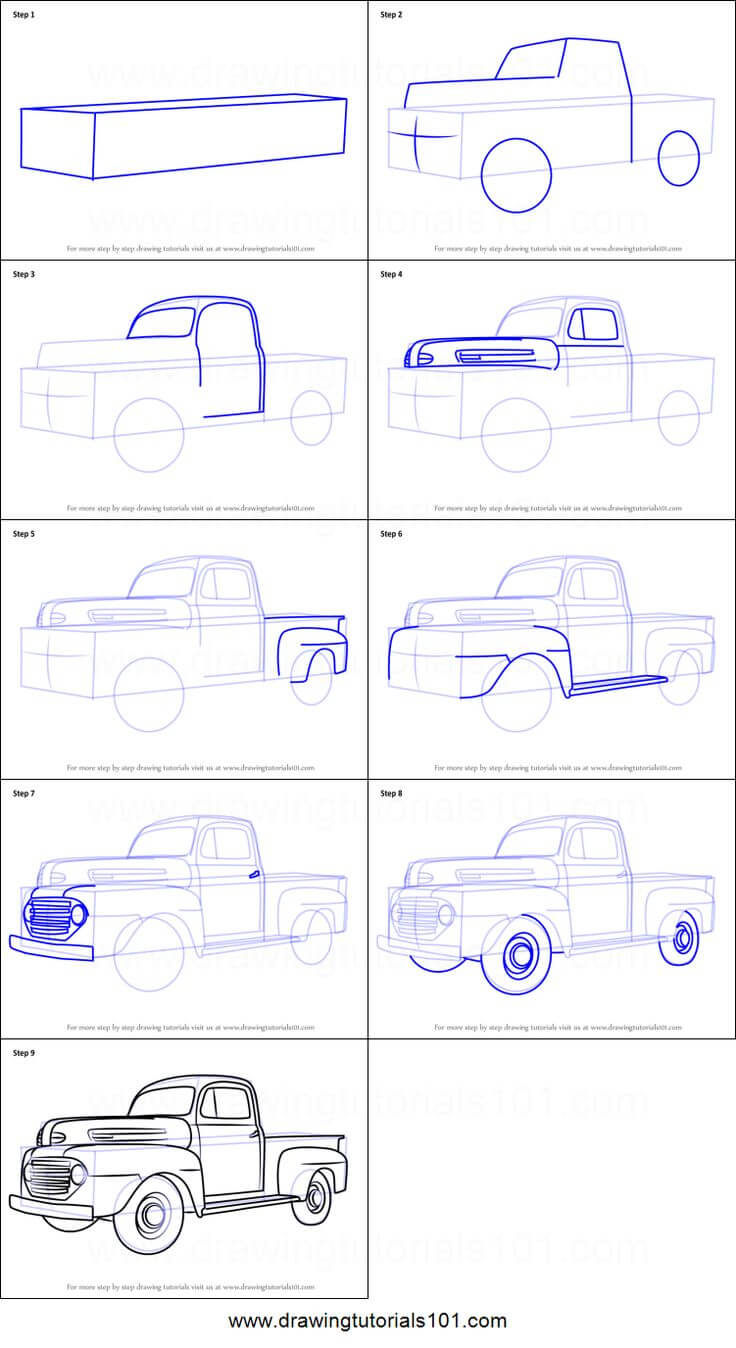 A Vintage Truck Drawing Ideas