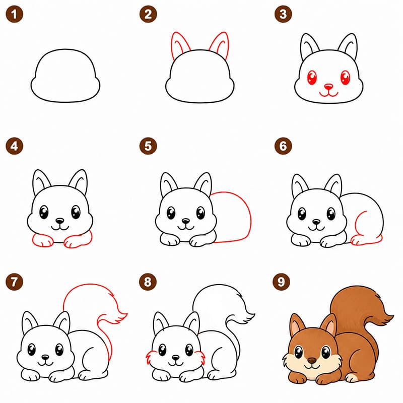 Little Squirrel Drawing Ideas