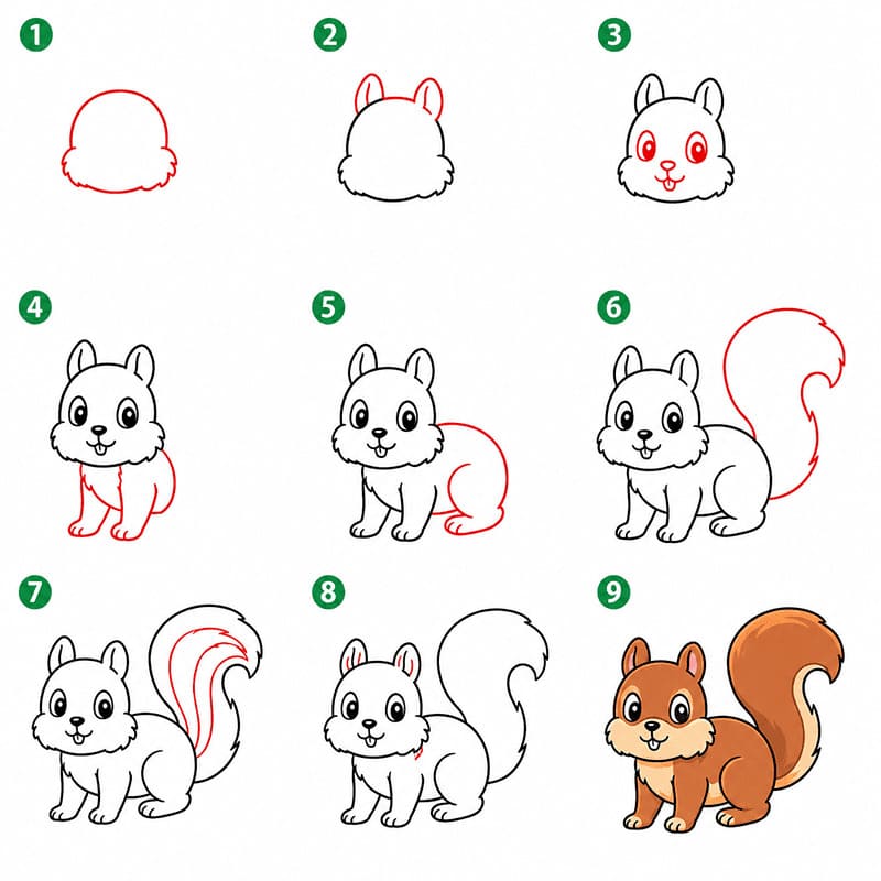 Squirrel stand Drawing Ideas