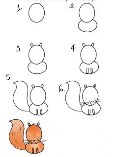 How to draw Squirrel idea 1