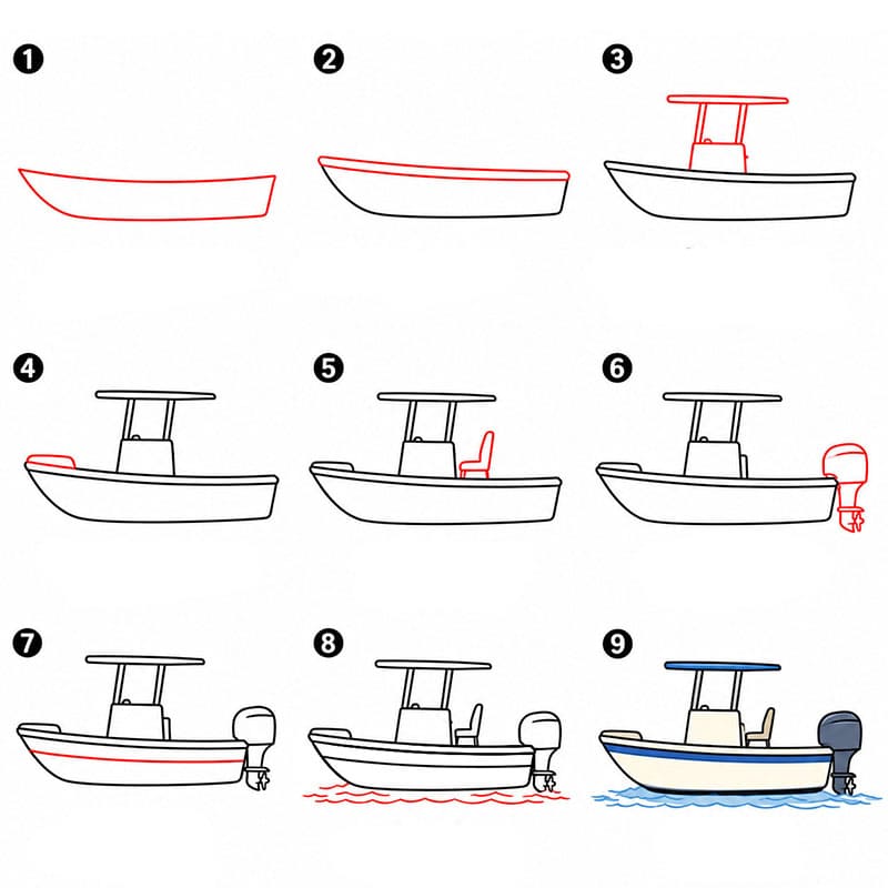 How to draw Bay Boat