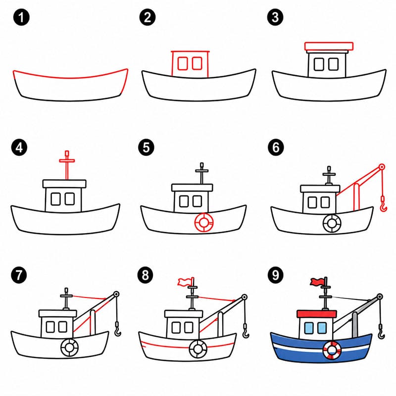 How to draw Boat basic