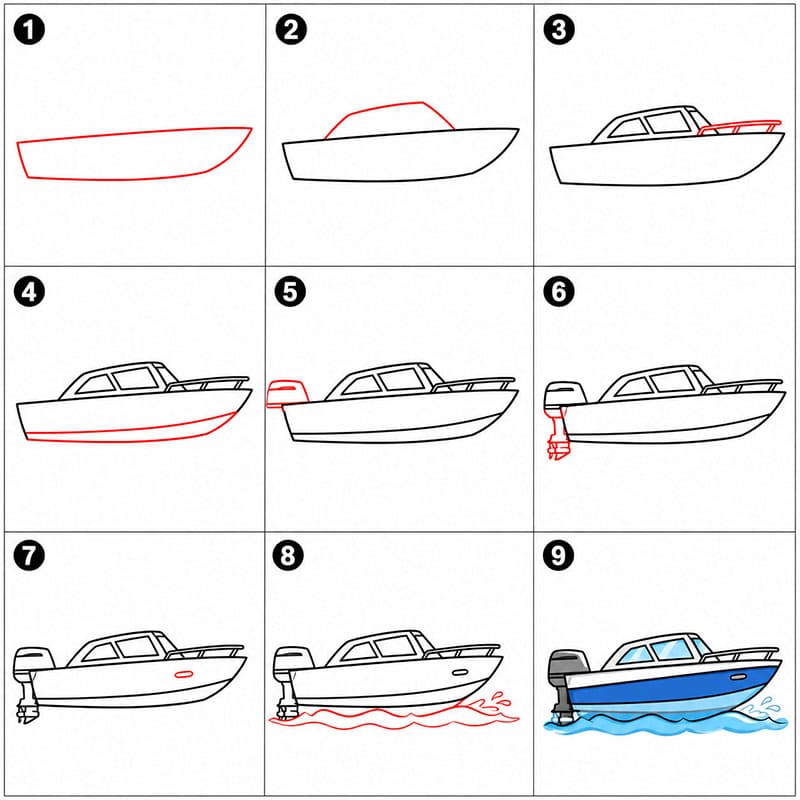 How to draw Boat free