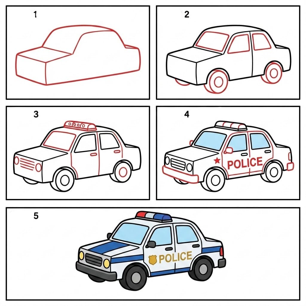 City Police Car Drawing Ideas
