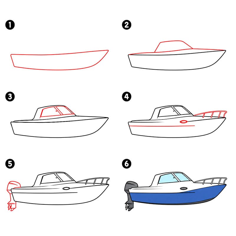 How to draw Cuddy Boat image
