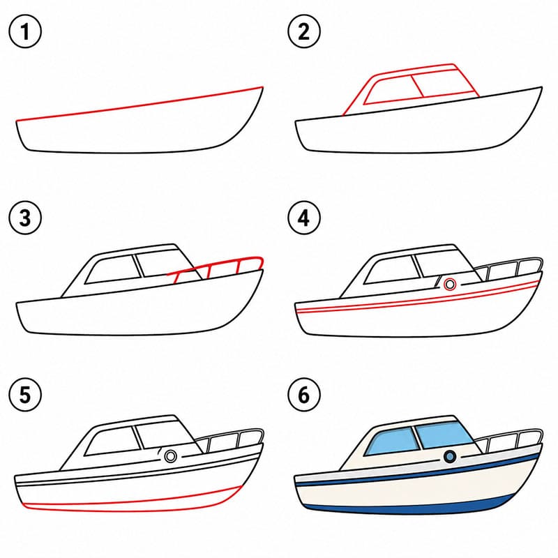 How to draw Cuddy Boat