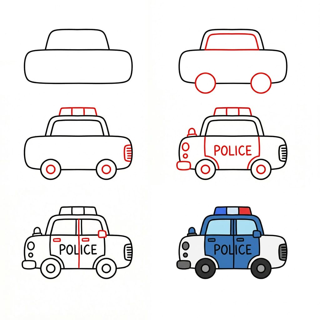 Cute Police Car Drawing Ideas