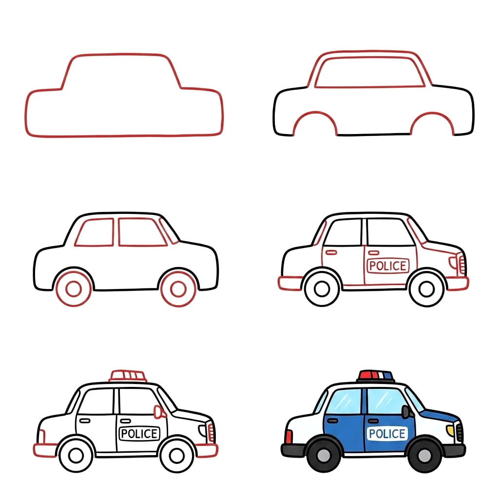 Free Police Car Printable Drawing Ideas