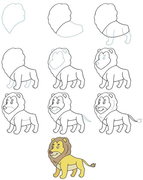 How to draw Lion idea (16)