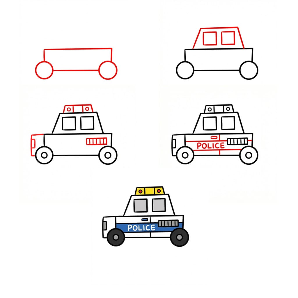 Little Police Car Drawing Ideas