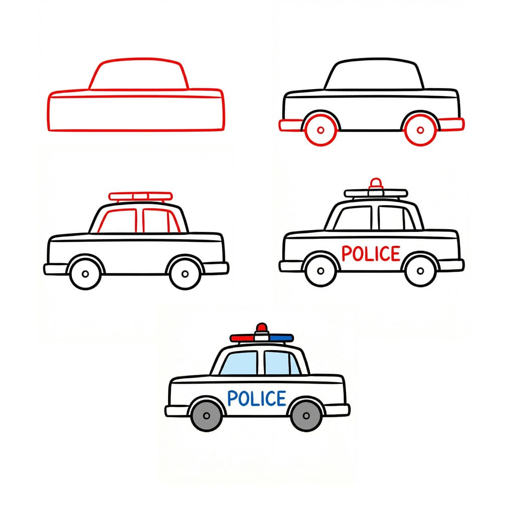 Old Police Car Drawing Ideas