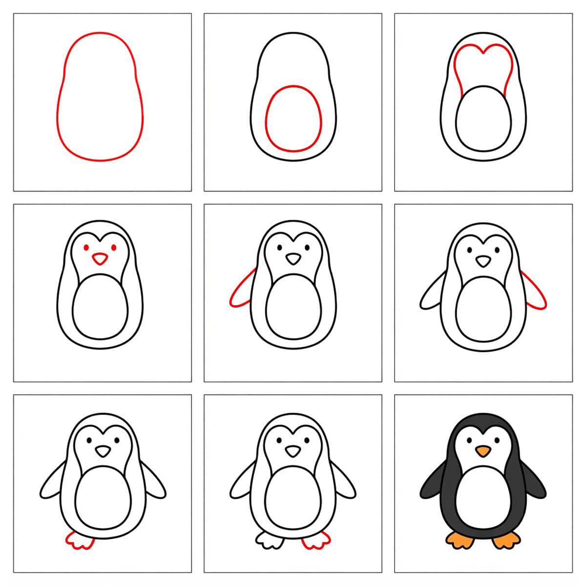 How to draw Penguin easy