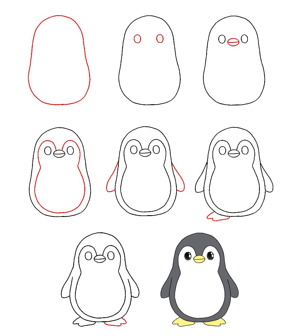 How to draw Penguin free
