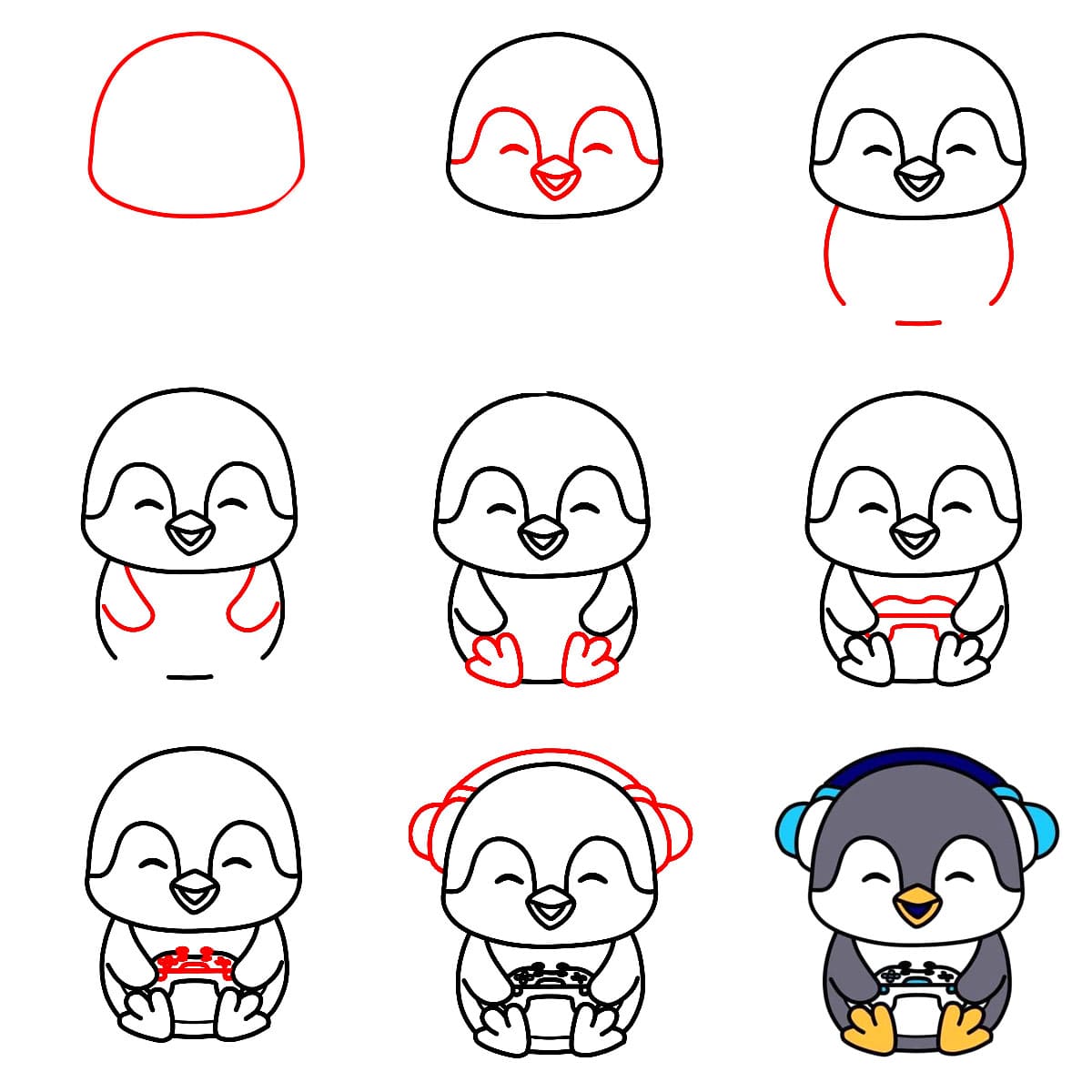 How to draw Penguin music