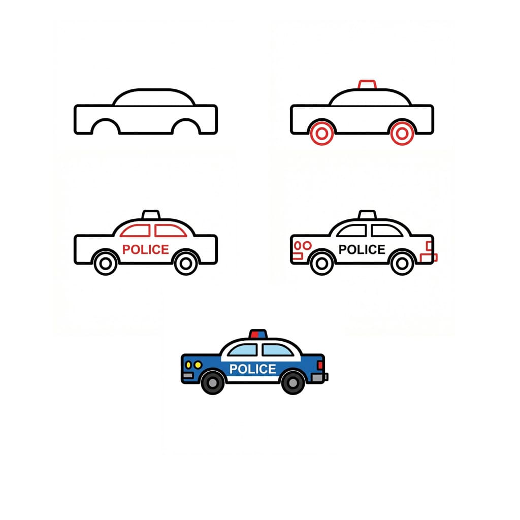 Printable Police Car Drawing Ideas