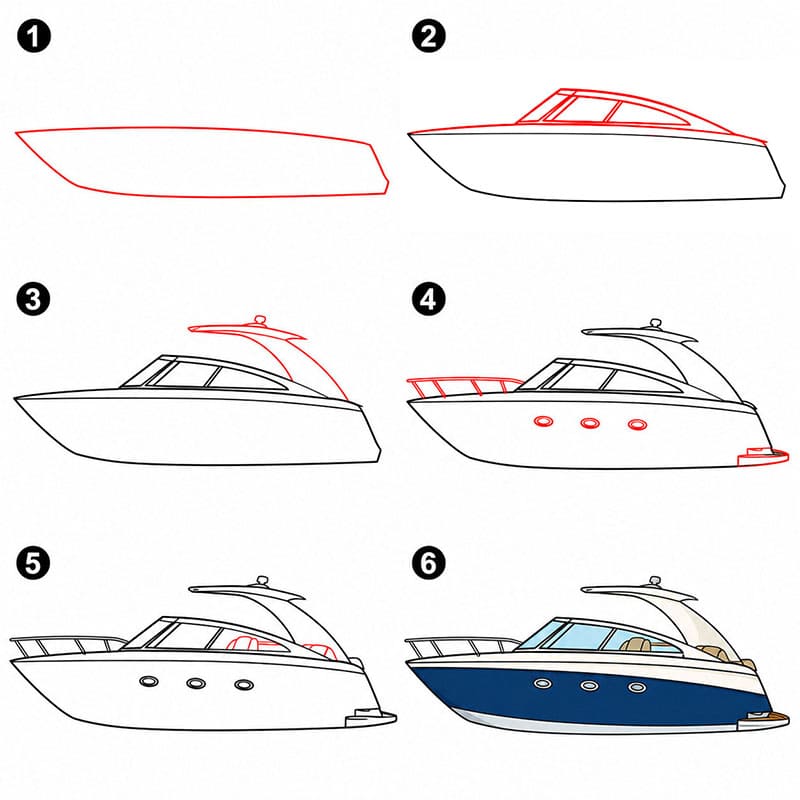 How to draw Regal Boat free