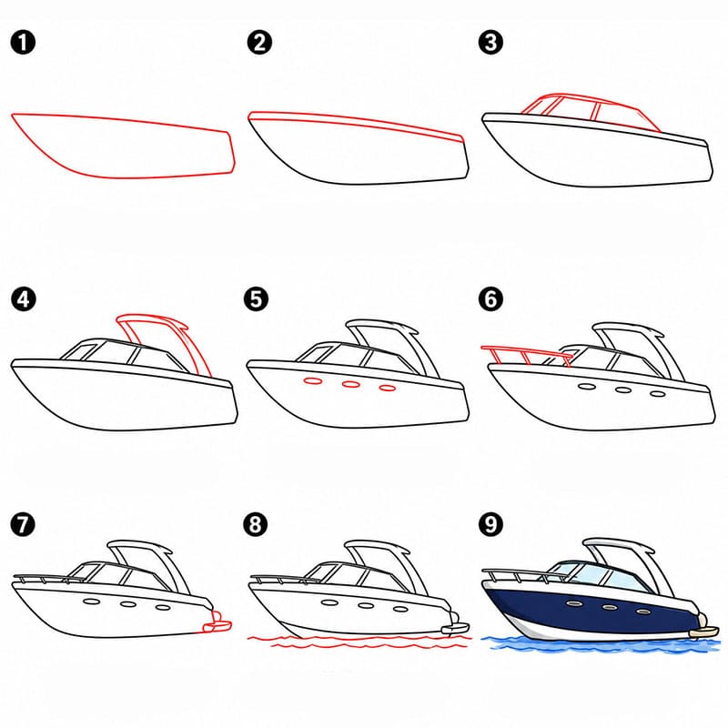 How to draw Regal Boat