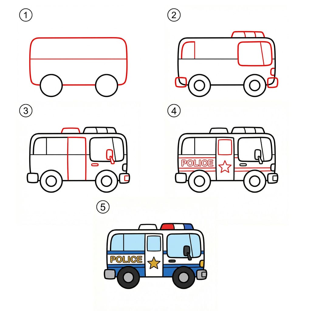 Rescue Police Car Drawing Ideas