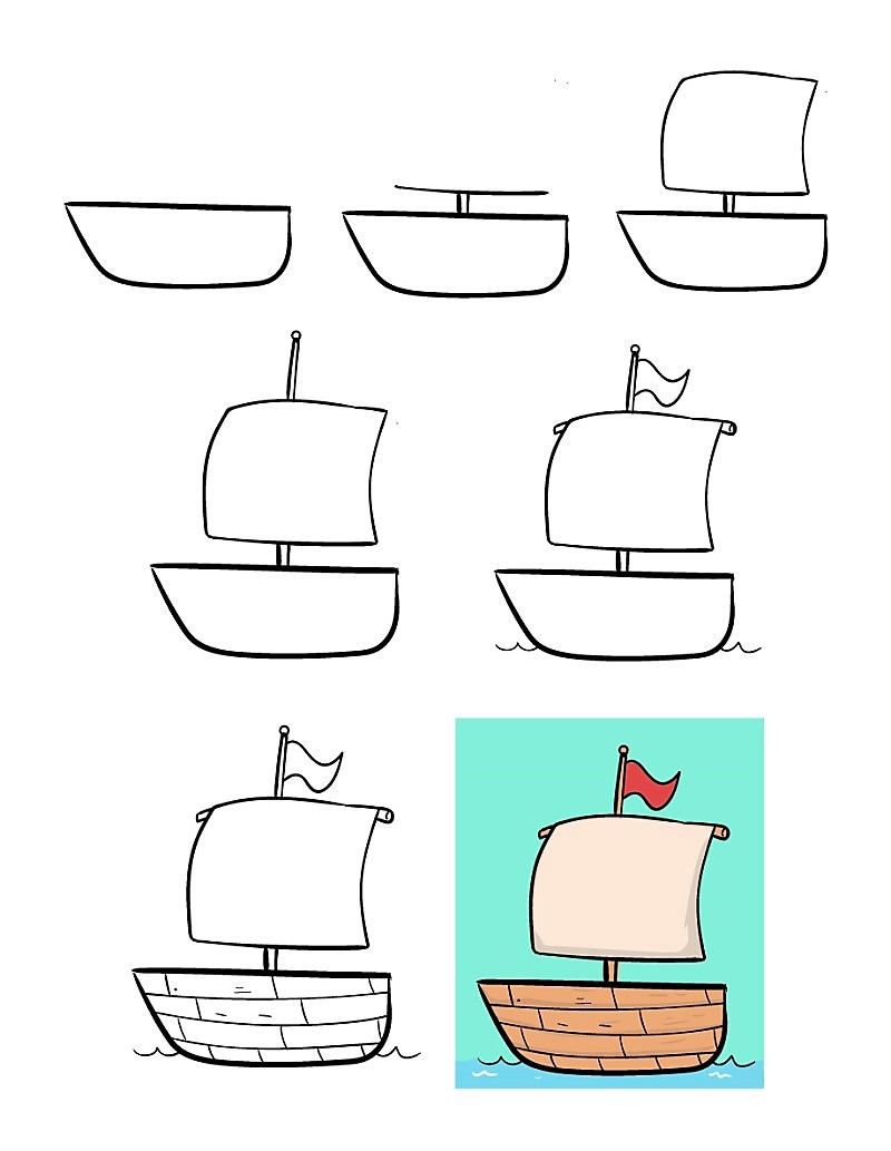 How to draw A boat idea 7